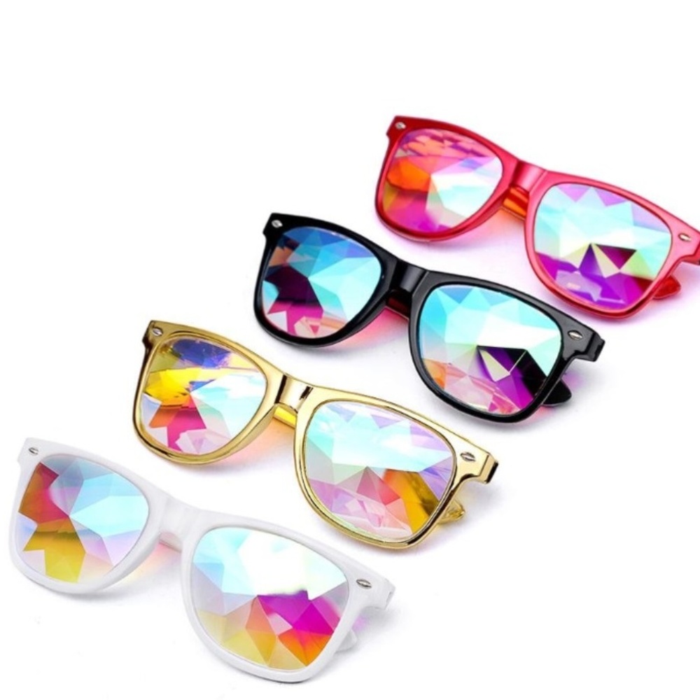Diffracted Glass Lens Kaleidoscope Glasses